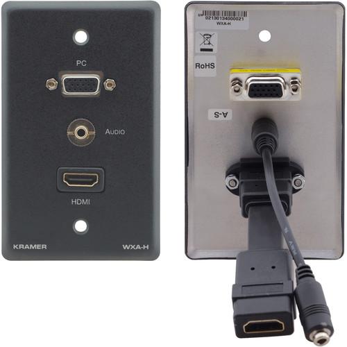 Kramer 15-Pin Sub-D HD VGA, 3.5mm Audio, and HDMI Wall Plate