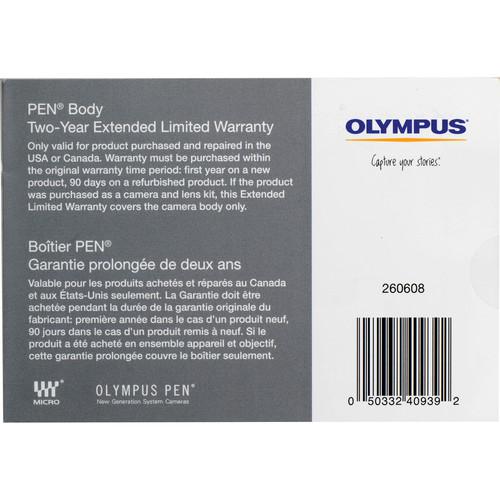Olympus PEN Camera Body 2-Year Extended Limited Warranty