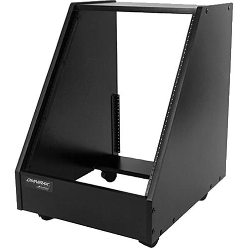 Omnirax Slanted Rolling Rack with 14RU Slanted Spaces and 6RU Spaces in Rear