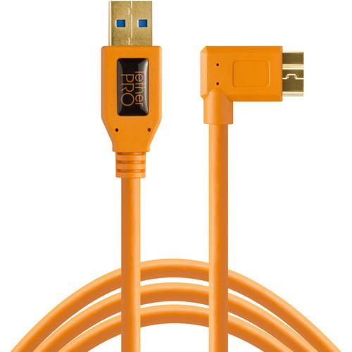 Tether Tools USB 3.0 Type-A Male to Micro-USB Right-Angle Male Cable
