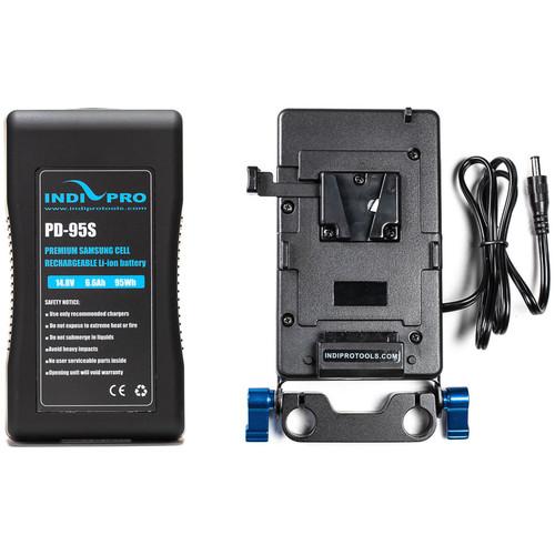 IndiPRO Tools V-Mount Battery and Plate with Blackmagic Production Camera 4K Cable Kit