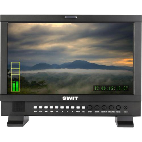 SWIT S-1161HA 15.6" Full HD Studio LCD Monitor with S-7000A Gold Mount-Type Battery Plate