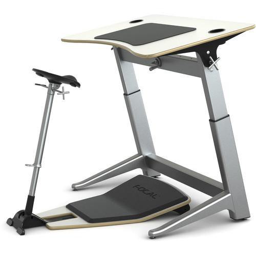 Focal Upright Furniture Locus Bundle with Desk, Seat, and Anti-Fatigue Mat