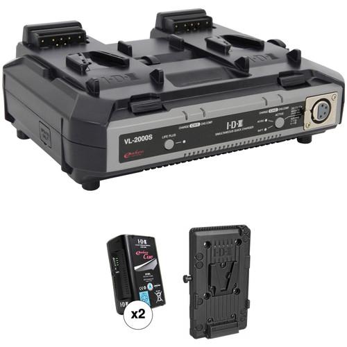 IDX System Technology Endura CUE-95 Power Kit with 2-Channel Charger and Battery Plate