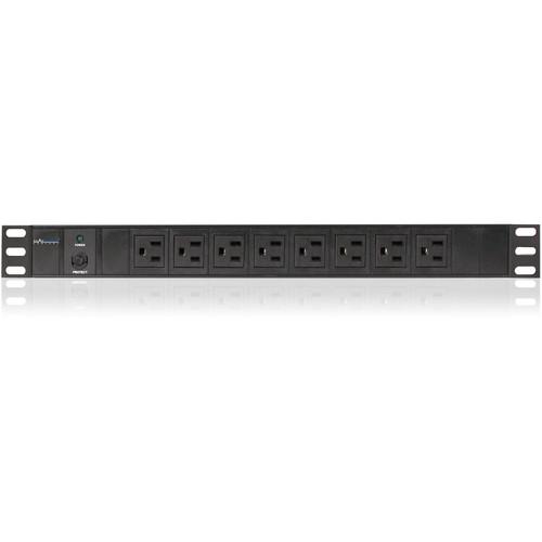 iStarUSA Vertical Horizontal Style Power Distribution Unit with 8x NEMA 5-15R Front 8x NEMA 5-15R Rear Outlets and 12