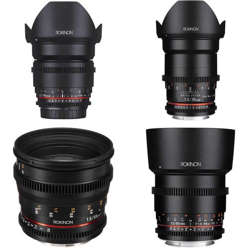 Rokinon 16, 35, 50, 85mm Cine DS Lens Bundle for Canon EF Mount