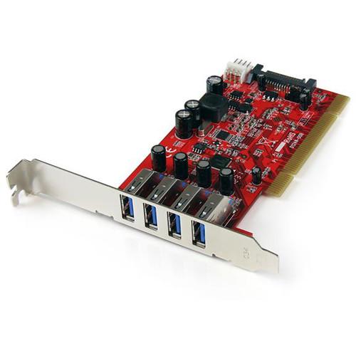 StarTech Four-Port SuperSpeed USB 3.0 PCI Card with SATA SP4 Power, StarTech, Four-Port, SuperSpeed, USB, 3.0, PCI, Card, with, SATA, SP4, Power