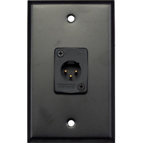 Whirlwind WP1B 1MW 1-Gang Wall Plate with 1 Whirlwind WC3M Male XLR Terminal