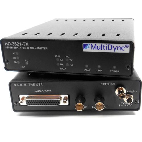 MultiDyne HD-3521-TX-35-ST 3 Gbps Serial Digital Video Transceiver with 2-Channel 2-Way Data over Single-Mode Fiber Connection