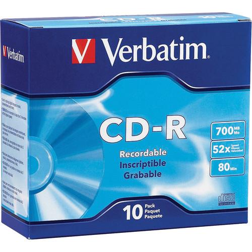 Verbatim CD-R 700MB 52x Write-Once Disc with Slim Case