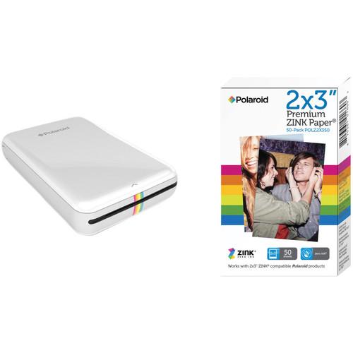 Polaroid ZIP Mobile Printer Kit with 50 Sheets of Photo Paper