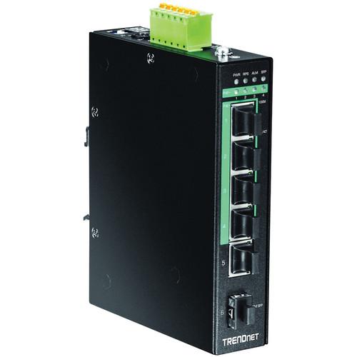 TRENDnet 5-Port Hardened Industrial Gigabit PoE DIN-Rail Switch