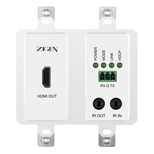 Zigen HDBaseT PoE Wall Plate Receiver with IR & RS-232
