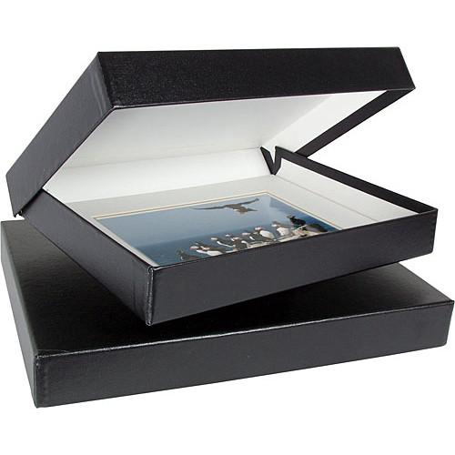 Archival Methods Onyx Portfolio Box - 13.75 x 19.5 x 2" - Black Buckram White Lining