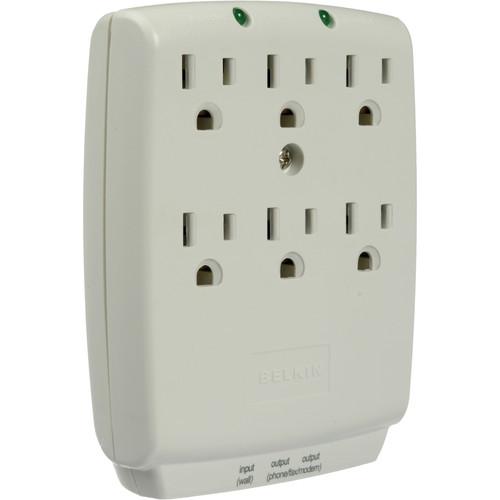 Belkin F9H620-CW 6-Outlet Wall-mount Home Series Surgemaster Surge Protector with RJ-11 Phone Protection - White