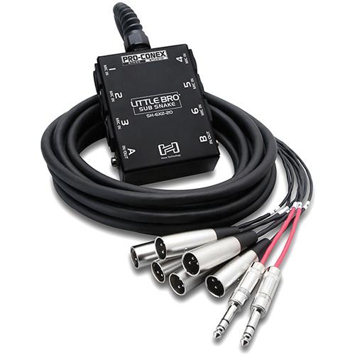 Hosa Technology SH6X230 Little Bro Stage Box Snake with 6 Send and 2 Return Channels- 30