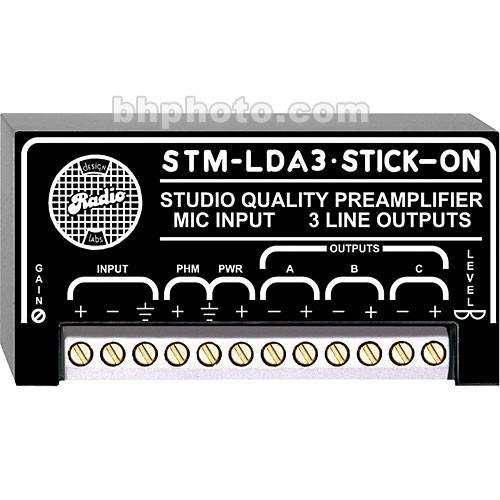RDL STM-LDA3 - Stick-On Series Studio Quality Microphone Preamplifier with 3 Distributed Outputs