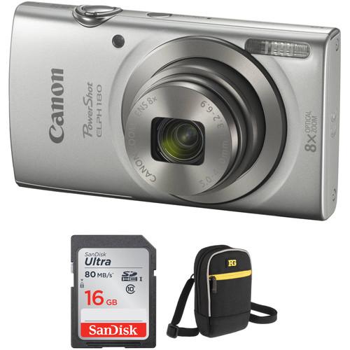 Canon PowerShot ELPH 180 Digital Camera with Free Accessory Kit