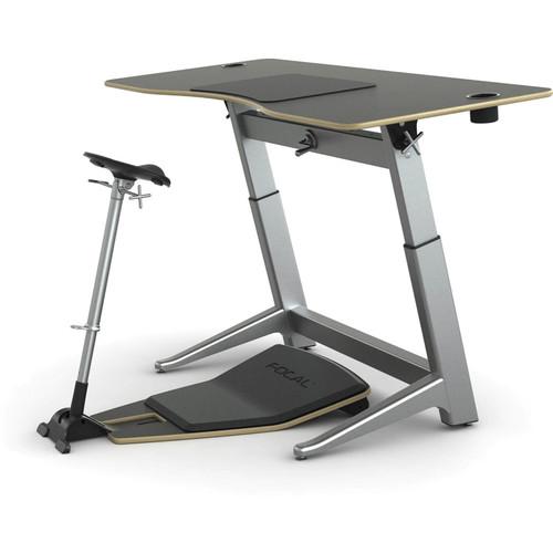 Focal Upright Furniture Locus Bundle with Matte Black Desk Seat, and Anti-Fatigue Mat