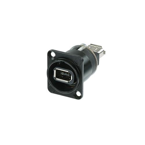 Neutrik FireWire 6 Feed-Through Adapter in D-Shape Housing