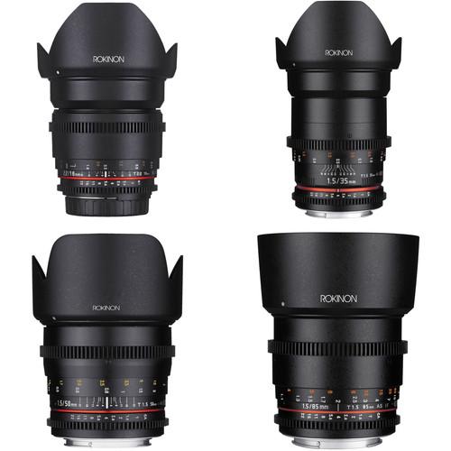Rokinon 16, 35, 50, 85mm Cine DS Lens Bundle for Sony E Mount