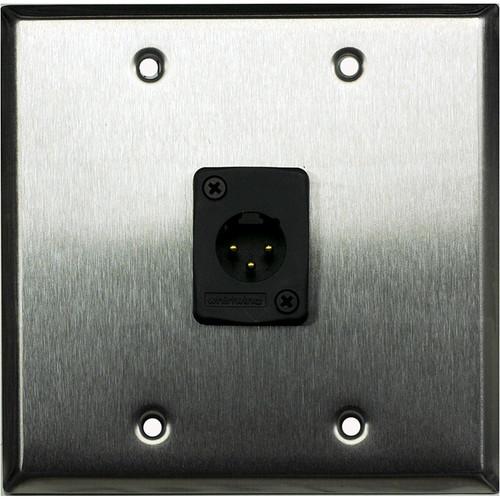 Whirlwind WP2 1MW 2-Gang Wall Plate with 1 Whirlwind WC3M Male XLR Terminal