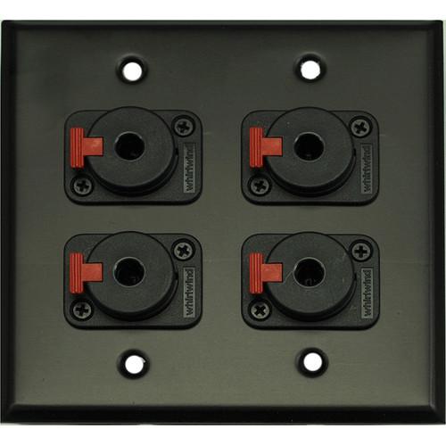 Whirlwind WP2B 4QW 2-Gang Wall Plate with 4 Whirlwind WCQF 1 4" Terminals