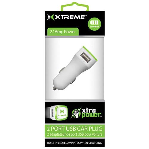 Xtreme Cables Dual Port 2.1A USB Light-Up LED Car Charger