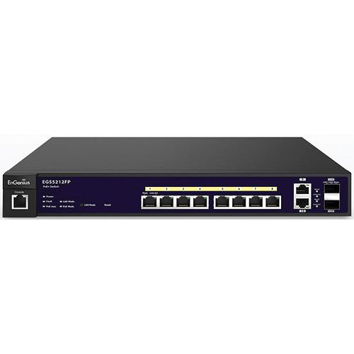 EnGenius EGS5212FP 8-Port Gigabit PoE L2 Managed Switch with 2 Gigabit Ports & 2 Dual-Speed SFP
