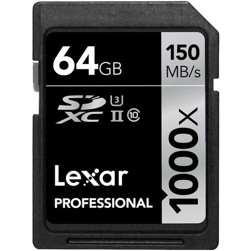 Lexar 64GB Professional 1000x UHS-II SDXC Memory Card