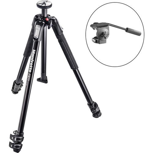Manfrotto MT190X3 3-Section Tripod with 128LP Micro Fluid Head Kit