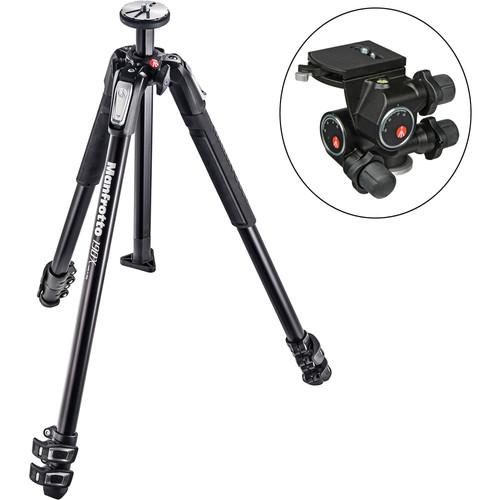Manfrotto MT190X3 Aluminum Tripod with 410 Junior Geared Head