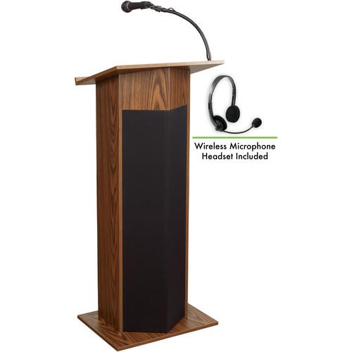 Oklahoma Sound 111PLS Power Plus Lectern with LWM-7 Headset Wireless Microphone