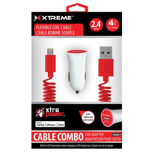 Xtreme Cables Car Charger with Lightning Cable