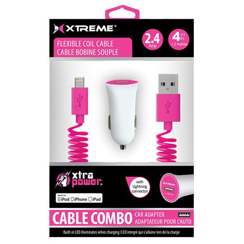 Xtreme Cables Car Charger with Lightning Cable
