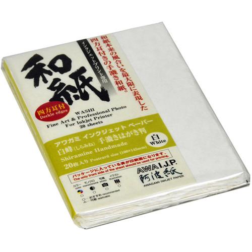 Awagami Factory Shiramine Deckle-Edge 260-gsm Postcard