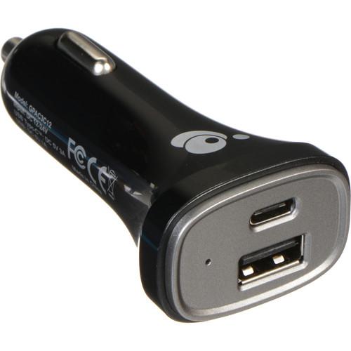 IOGEAR USB Type-A and USB Type-C Car Charger, IOGEAR, USB, Type-A, USB, Type-C, Car, Charger