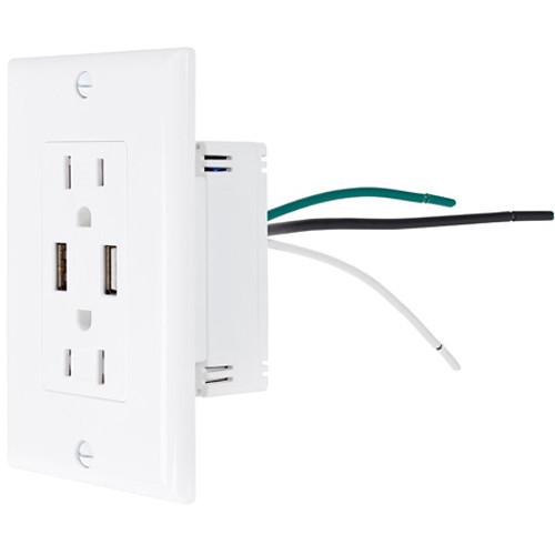NewerTech Power2U 15A Dual AC Outlet with Two USB Charging Ports