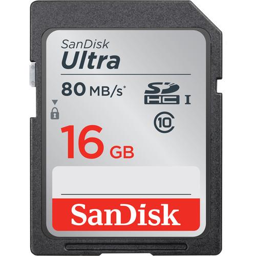 SanDisk 16GB Ultra UHS-I SDHC Memory Card, SanDisk, 16GB, Ultra, UHS-I, SDHC, Memory, Card