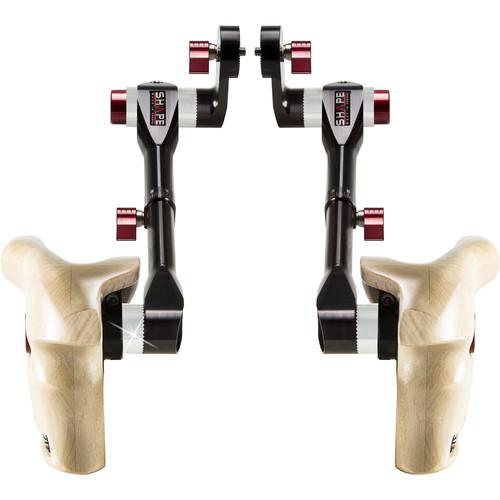 SHAPE Double Telescopic Wooden Handle Grips for ARRI Rosettes