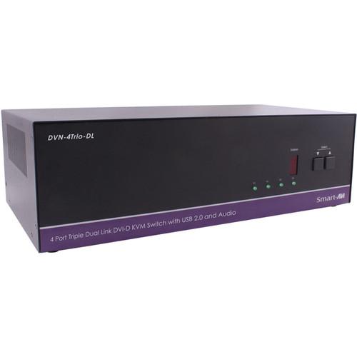Smart-AVI DVN-4Trio-DLS DVI-D KVM Switch with USB 2.0 Sharing and Audio Support