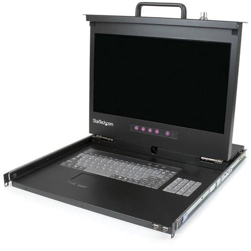 StarTech 1U 17" HD 1080p Rackmount LCD Console with Front USB Hub