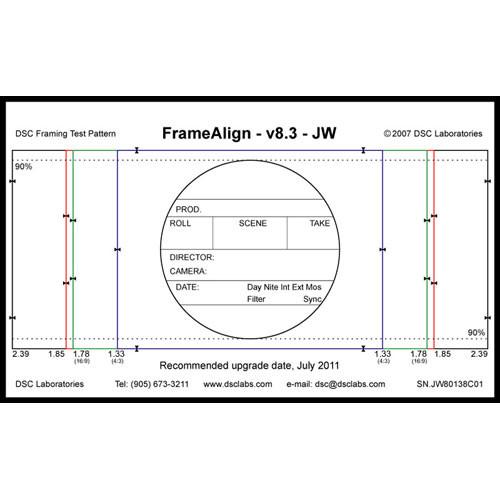 DSC Labs FrameAlign Junior CamAlign Chart
