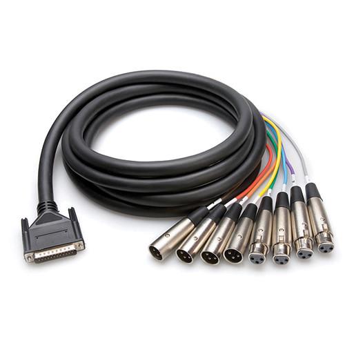 Hosa Technology AES EBU Snake - DB25 Connector to 4x XLR3M and 4x XLR3F - 9.8