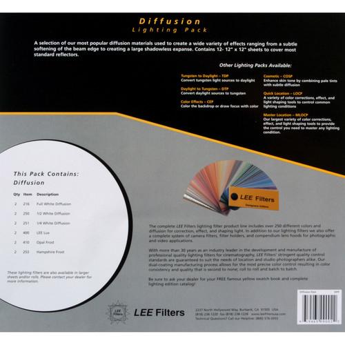 LEE Filters Diffusion Filter Lighting Pack - 12 Sheets