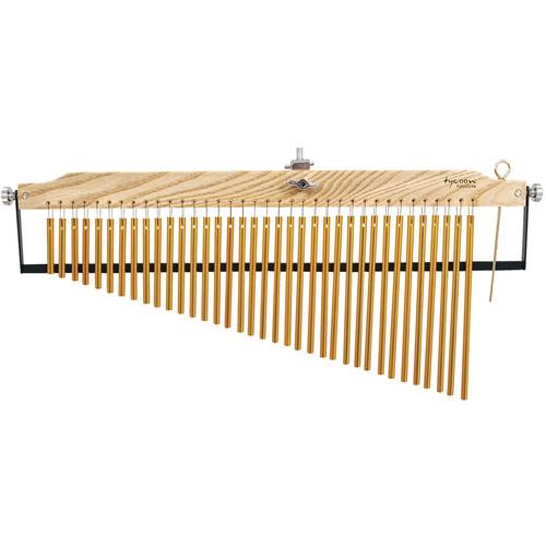 Tycoon Percussion 36 Gold Plated Master Grand Series Bar Chimes on Ash Wood