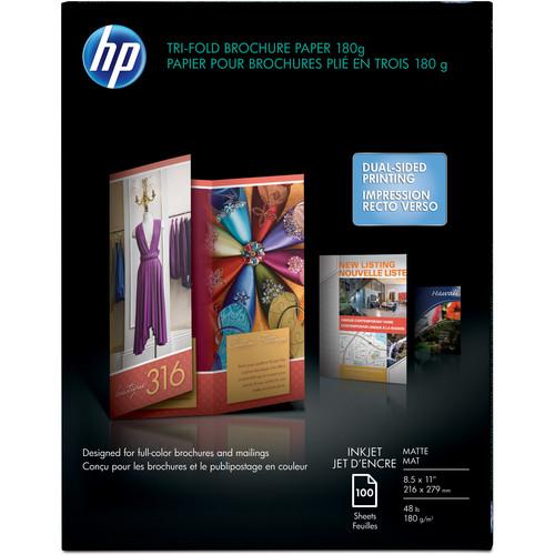 HP Tri-fold Brochure Paper for Inkjet - 8.5x11" - 100 Sheets