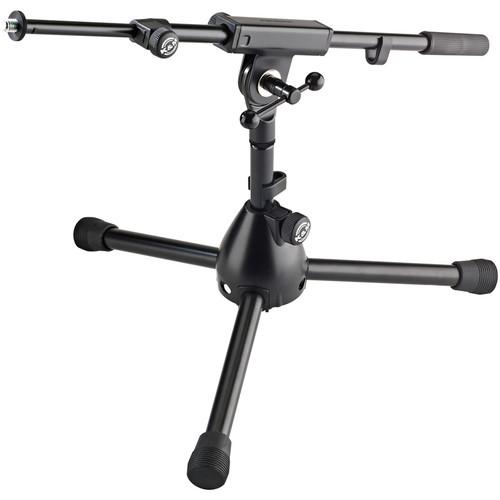 K&M 25950 REIN Low Level Tripod Microphone Stand with Telescoping Boom - Height: 11"