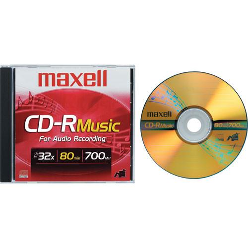 Maxell CD-R 80 32x Music Gold with Jewel Case - for Audio Recording
