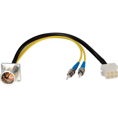 Camplex 6" Lemo EDW to Duplex ST Fiber & 6-Pin RG Chassis Mount Inline Breakout Cable